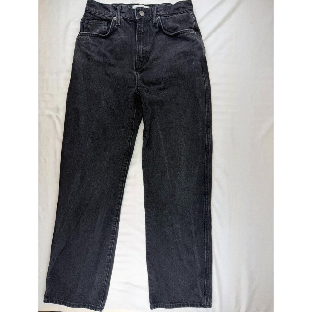 Reformation Womens Black Val 90S Stretch Mid Rise Straight Jeans Size 28 - Picture 2 of 10